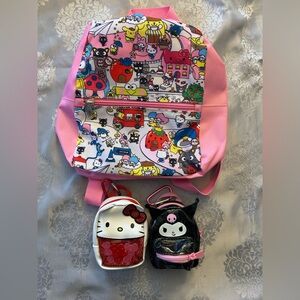 Sanrio Lot- Mini Backpack Pink, Real Littles Backpacks Hello Kitty & Kuromi